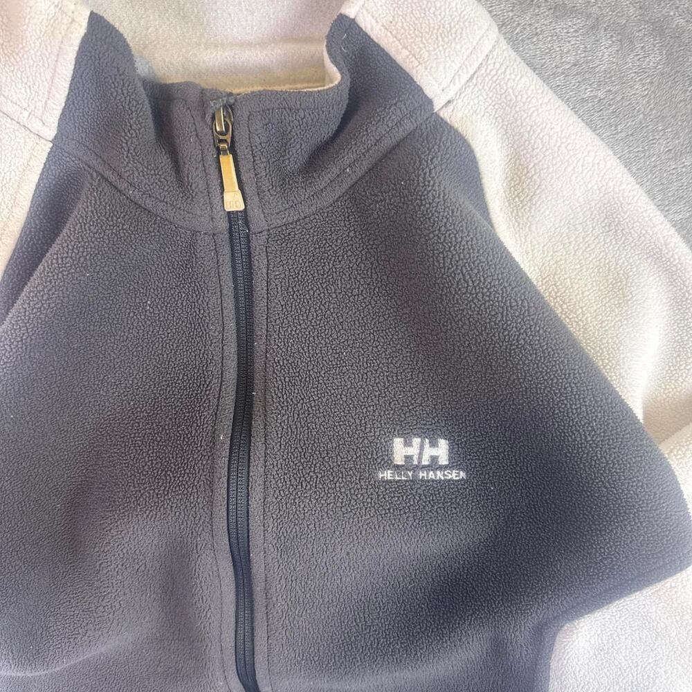 Helly Hansen Full Zip Fleece Jacket Womens XL Gray White Outdoor Hiking - Picture 5 of 6